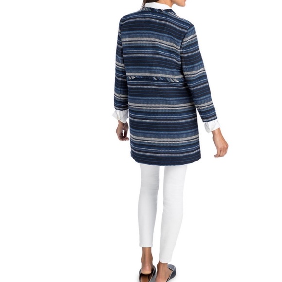 Vineyard Vines Women's Striped Woven Cotton Jacket Deep Bay Blue XS NWT $148 - Picture 3 of 7